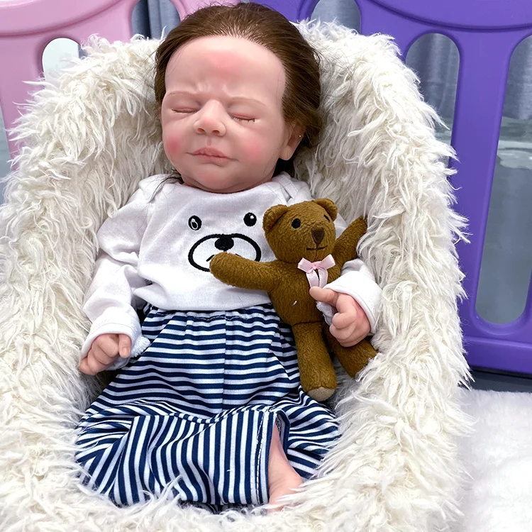 100% Full Body Silicone Reborn Baby Doll 18-Inch Realistic Girl Model Soft Toy & DIY Toy for Children Fashionable Toy for Kids