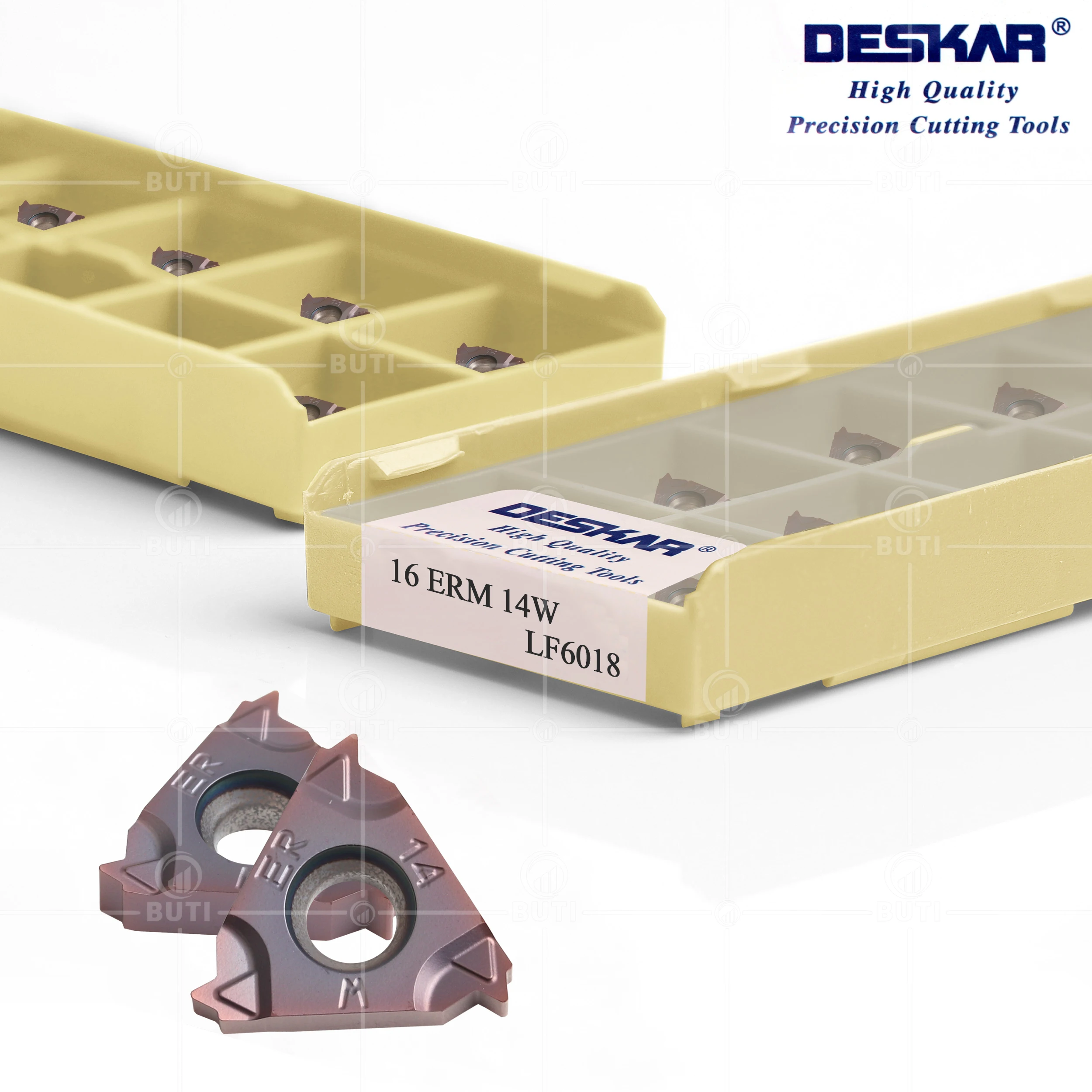 Deskarar-cortador de torno CNC de acero inoxidable, hoja de carburo de roscado Indexable, 100% Original, 16ERM, 16IRM, 11W, 14W, AG55, AG60, LF6018