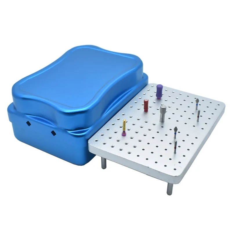 Dental 120 Holes Disinfection Endo Files Holder Box Autoclave Sterilizer Case Burs For Oral Care Tools Random Color