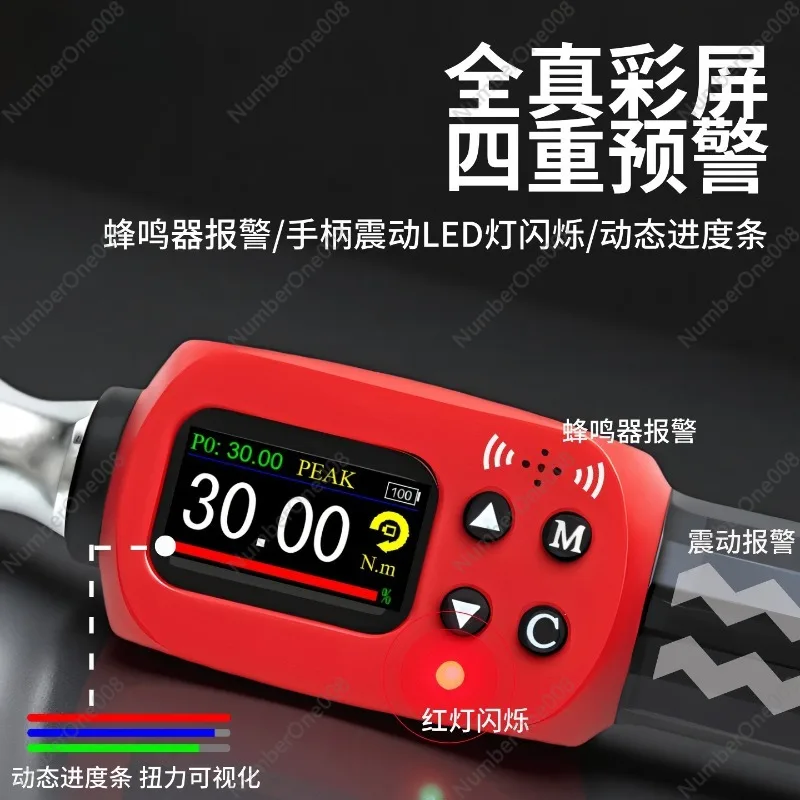 Digital Torque Wrench with Ratchet Head Adjustable Setting Electronic Alert for Automotive Tire Repair