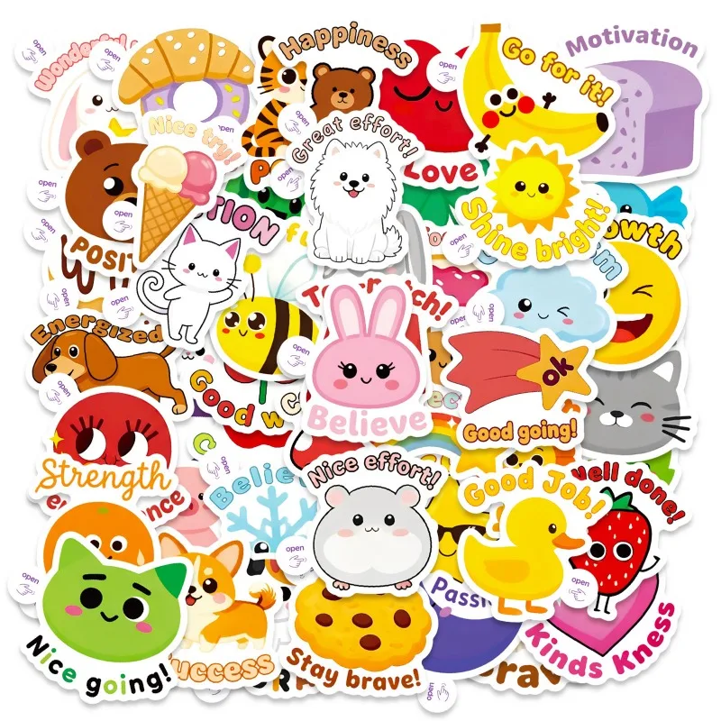 สติกเกอร์ตกแต่งลายการ์ตูนสัตว์เลี้ยงแบบสร้างสรรค์ 50 ชิ้น