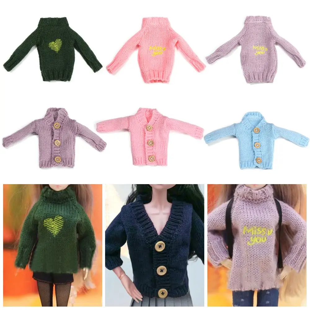 New Doll Accessories Multicolored Dressing Clothes Fur Coat Tops Casual Dress Mini Knitted Sweater