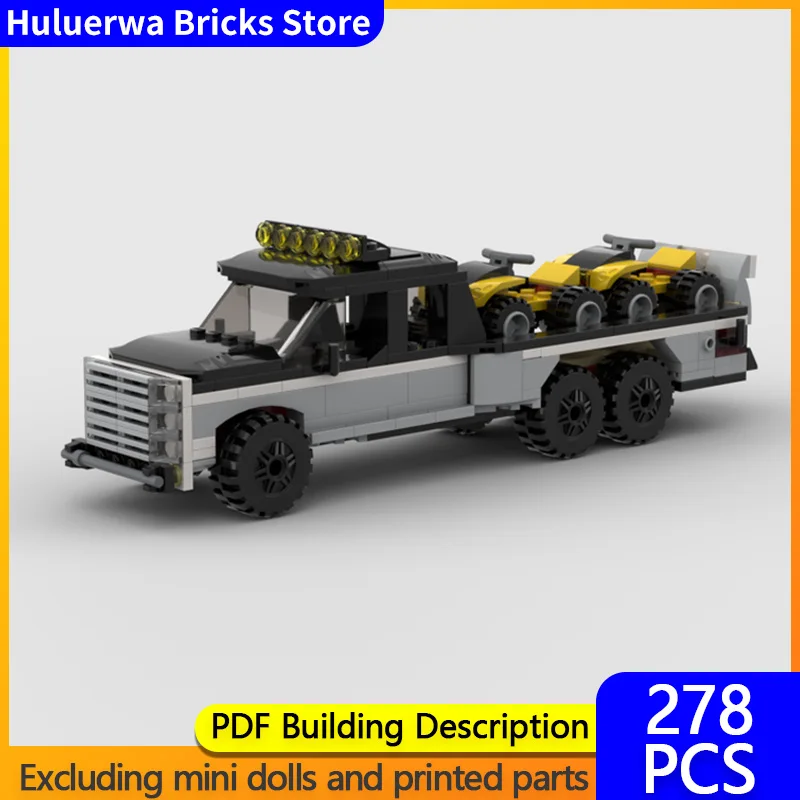 

Speed Racing Car Model MOC Building Bricks Racing Car Trailer Modular Technology Children Holiday Gifts Assemble Toys Suit