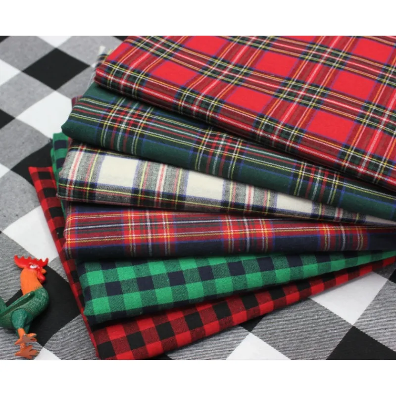 عيد الميلاد منقوشة النسيج لكل متر ل قميص السراويل تنورة مفرش المائدة أغطية الرأس Diy بها بنفسك الخياطة الغزل مصبوغ لينة نحى النسيج القماش الأحمر