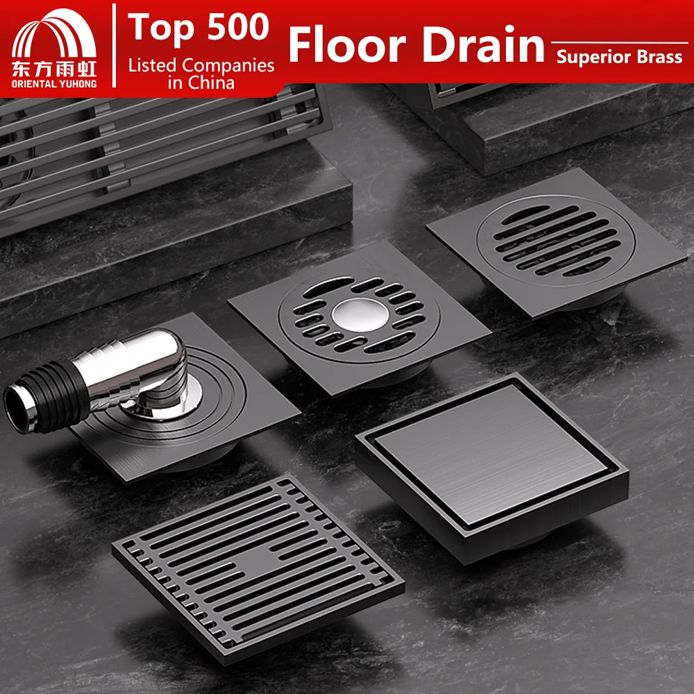 Oriental Yuhong Brass Floor Drain Anti-odor Shower Drain Washing Machine Invisible Kitchen Drainer Fast Drainage Bathroom