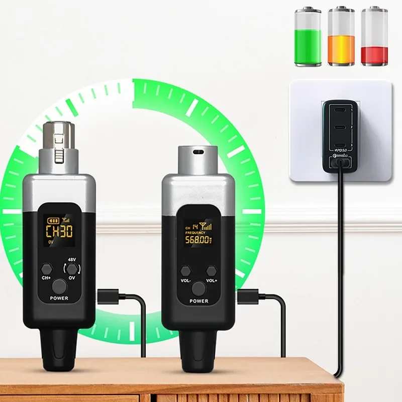 Wireless Microphone Converter XLR Transmitter and Receiver for Mixer, Pull-Bar Speaker, Portable Speaker, Card Package Amplifier - view 4