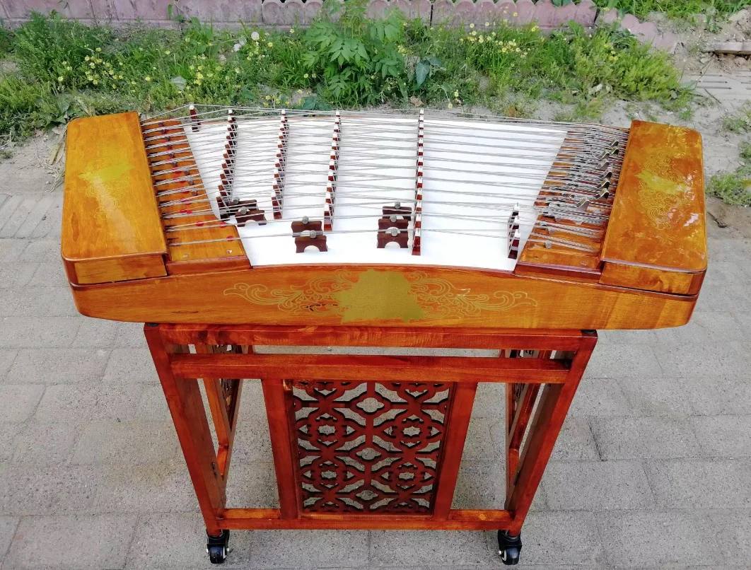 Dulcimer 402 yanqin golden peony pattern professional performance Chinese string instruments