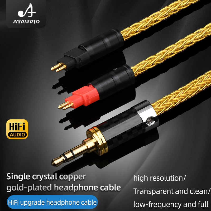 ATAUDIO HiFi 16 Core Earphone Cable 4.4mm 4Pin XLR Balanced OCC Gold Plated for Sennheiser HD580 HD600 HD650