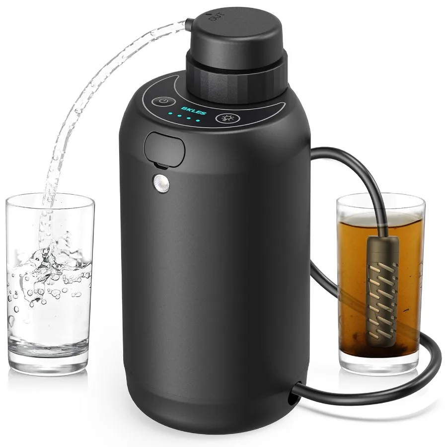 

Portable Water Purifier for Camping Hiking Backpacking Travel 0.01 Micron Electric Filter with 6-Stage System and Emergency Lig