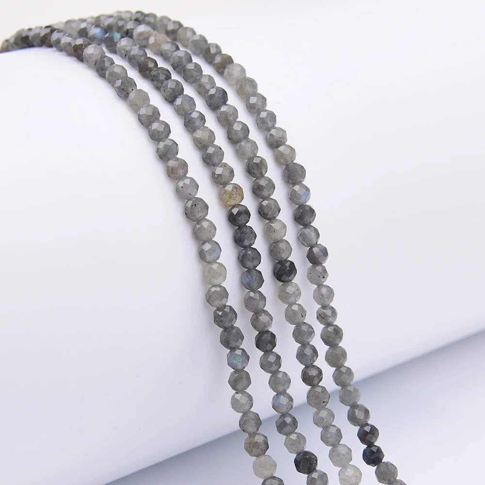 

APDGG 4 мм, 2 нити, натуральный лабрадорит, граненые круглые бусины из кварца, нити 15,2 дюйма, для изготовления украшений своими руками