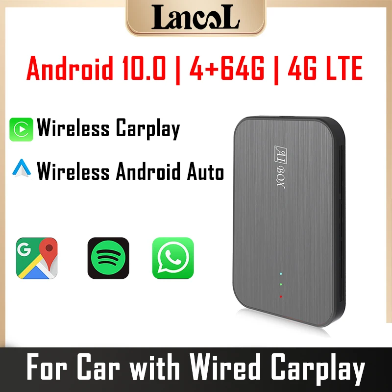 

Z4 Carplay AI Box Android 10 Smart Mini AI Box 4G LTE Wireless Carplay 4+64G GPS Wireless Android Auto For 98% Car Brand