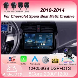 Car Radio Android 16 Carplay For Chevrolet Spark Beat Matiz Creative 2010 2011 2012 2013 2014 Multimedia Player GPS 2din Stereo