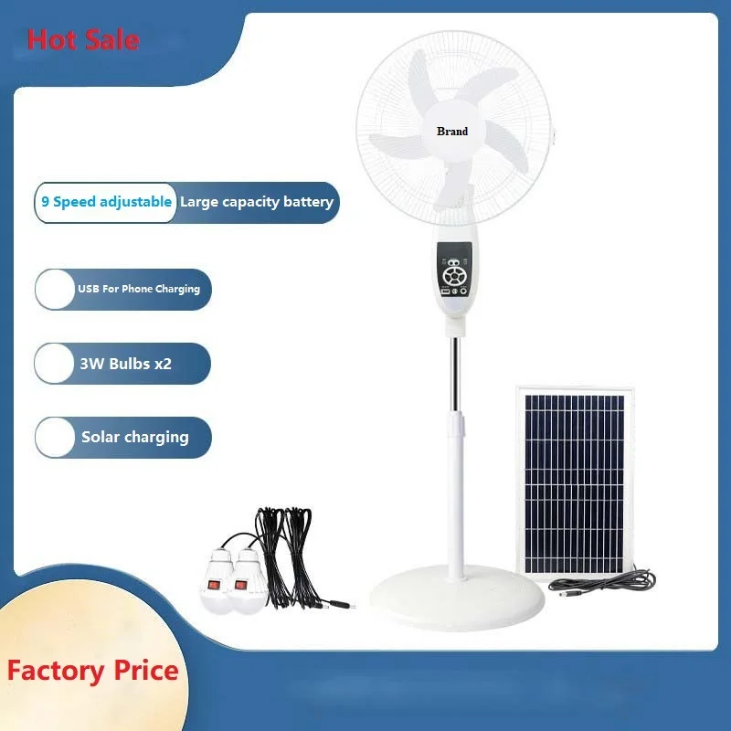 solar standing fan rechargeable 16 inch with solar panel,Remote Control fans Solar Battery Power 15000 mAh wireless