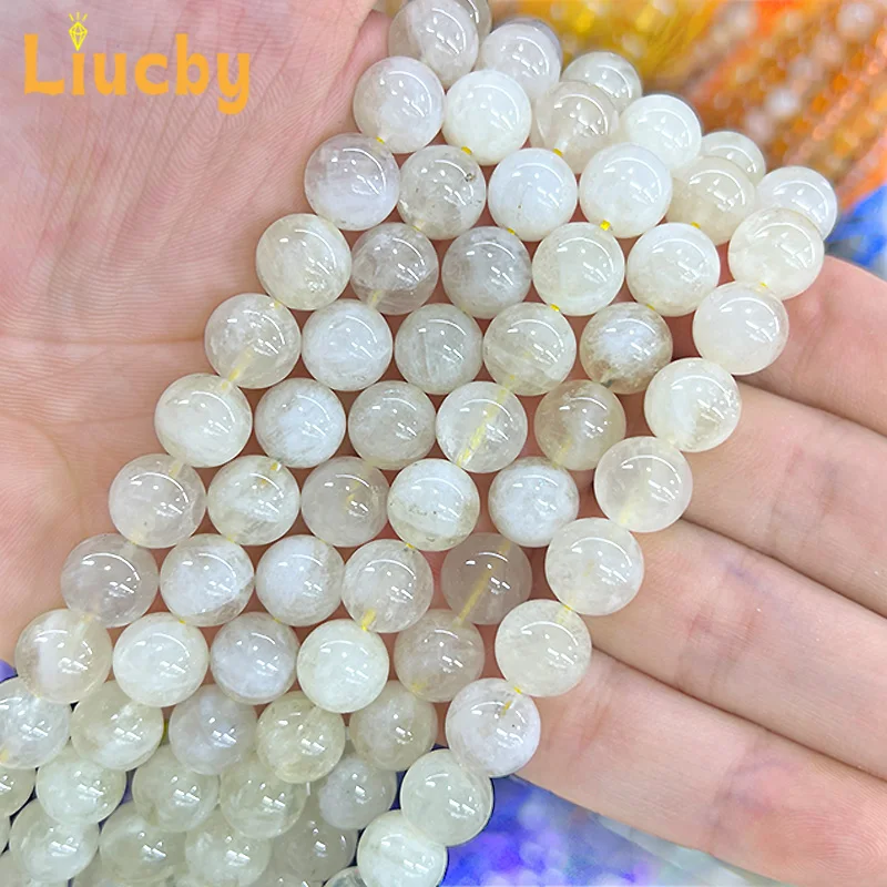 Natürliche Stein-Zitronenkristall-Perlen für Schmuckherstellung, DIY-Ohrringe für Frauen, Accessoires, Liebesarmbänder, 15 Zoll, 6/8/10 mm – Detail 5