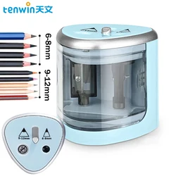 Tenwin Nuovo temperamatite elettrico automatico a due fori Interruttore temperamatite Home Office Materiale scolastico Arte di cancelleria