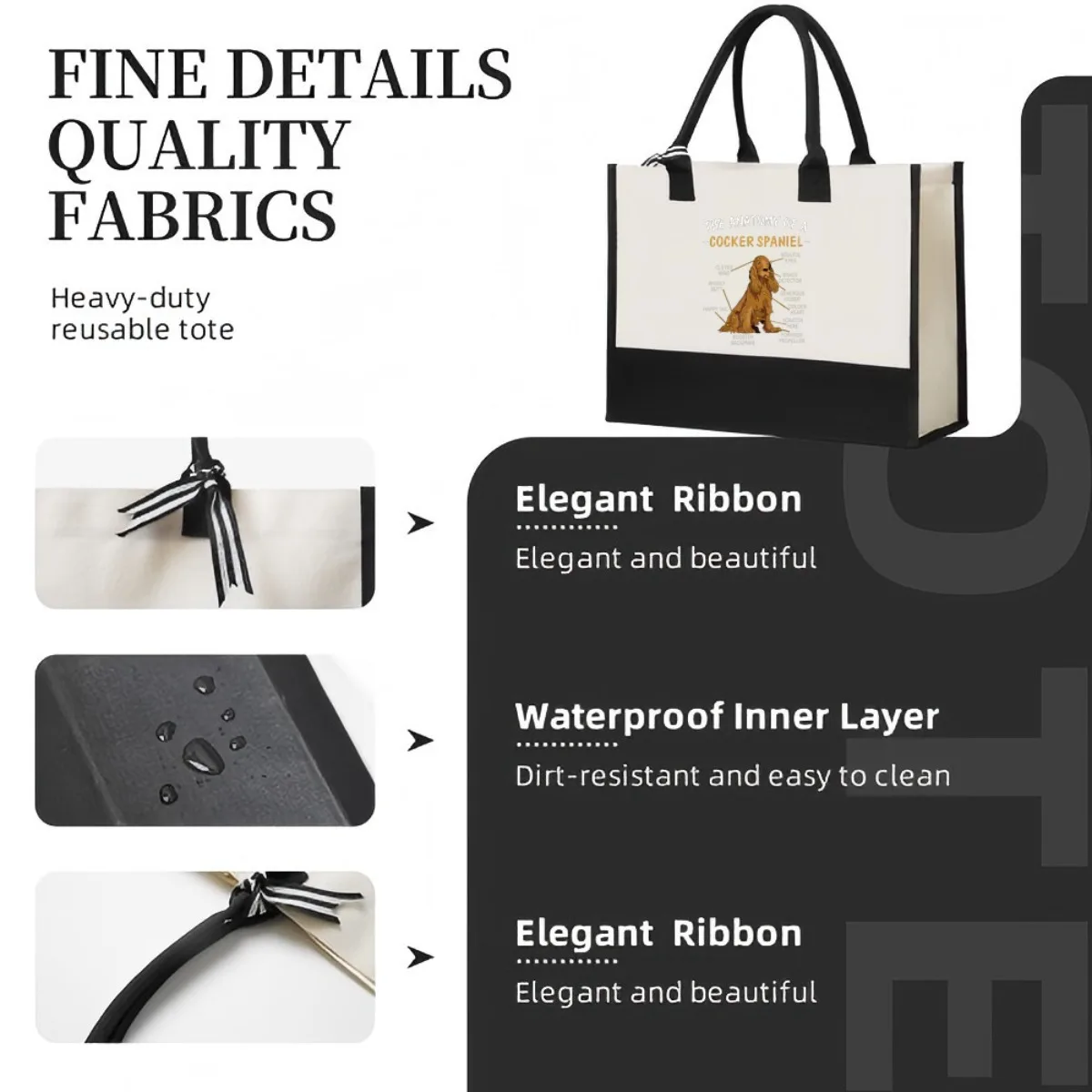 كوكر الذليل 2026 وصول جديد موضة عملية واسعة قابلة لإعادة الاستخدام حمل حقيبة نمط طباعة 2 لهجة الثقيلة كتف كبير