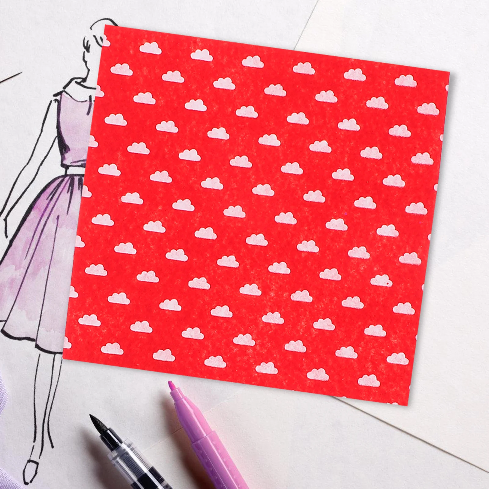 

20Pcs Craft Nonwoven Fabric Sheets DIY Flower Dot Patterned Fabric for Artificial Flowers Headdress Bags Mouse Pad Gift Making