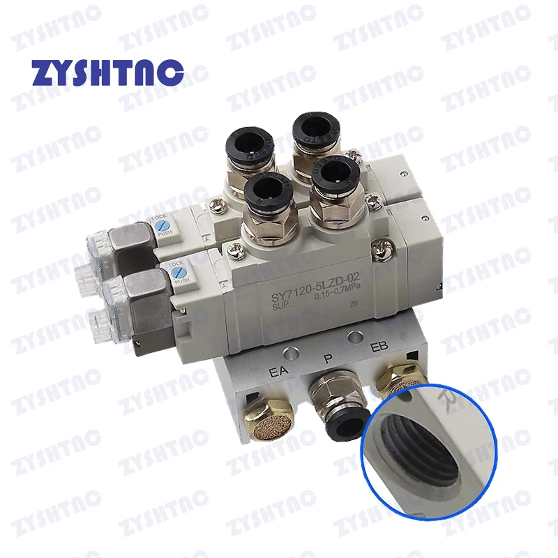 Imagem -05 - Solenóide Control Valve Combinação Smc tipo Sy5120 Único Cilindro Totalmente Controlado Sy51205lzd01 Sy51206lzd-01