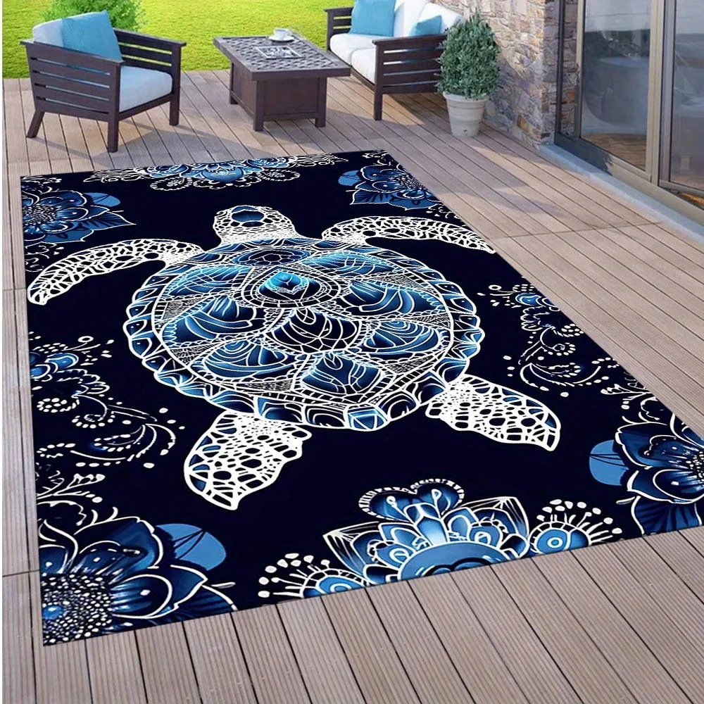 VIKAMA 2026 جديد السلاحف الكرتون البساط مقاوم للماء في الهواء الطلق التخييم سجادة للرحلات عدم الانزلاق آلة قابل للغسل غرفة المعيشة ديكور غرفة نوم