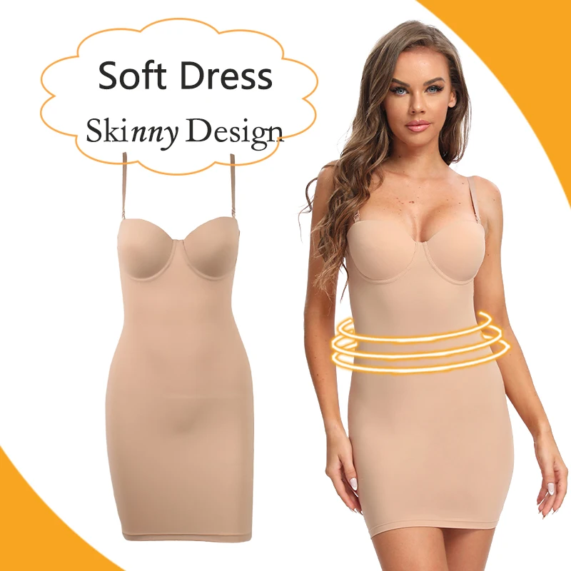 Frauen Stretch Gerade Kleid Mit Bügel Tasse Einfache Sexy Kleider Spaghetti Strap Rohr Bodycon einteiliges Bleistift Unterkleid – Detail 5