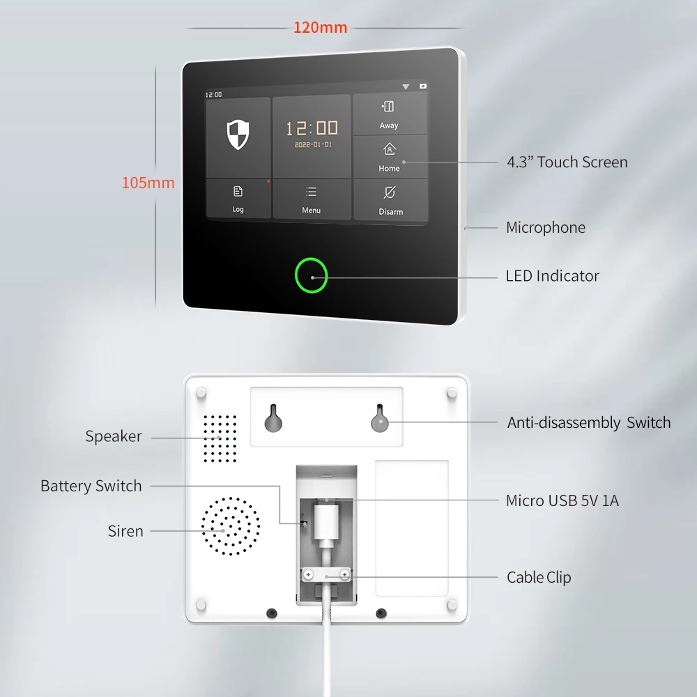 Staniot WiFi SecPanel 5 sistema di allarme domestico Wireless Tuya Smart 4.3 \