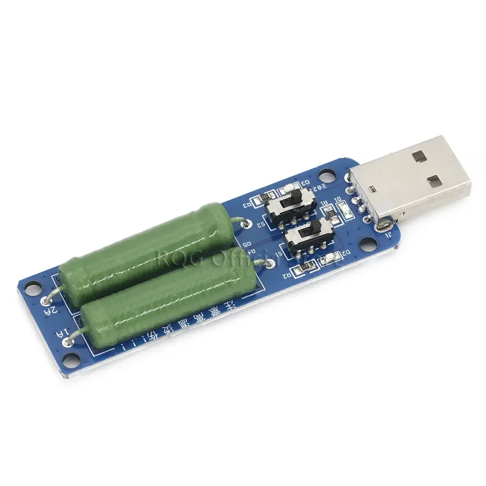 Usb resistor carga eletrônica com interruptor ajustável 3 corrente 5v resistência tester