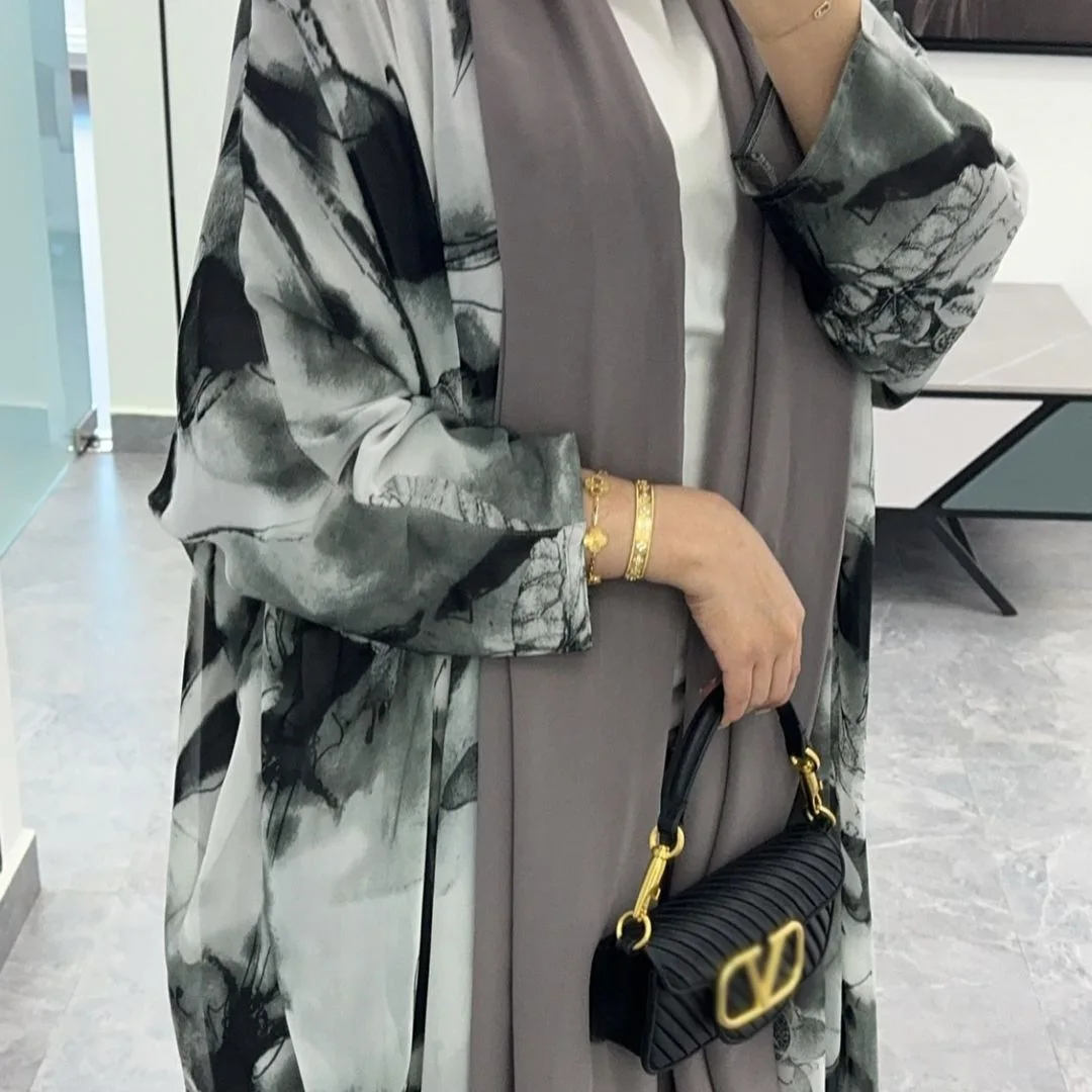 Unifashion Abaya ouvert pour femmes musulmanes manches chauve-souris élégant Cardigan ample dubaï mode marocaine vêtements Kebaya