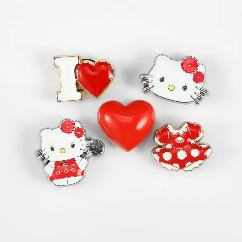 MINISO Cute High end Cartoon Metal HelloKitty Love Charm Shoe Accessories DIY Shoe Flowers Detachable Shoe Buckles Party Gifts