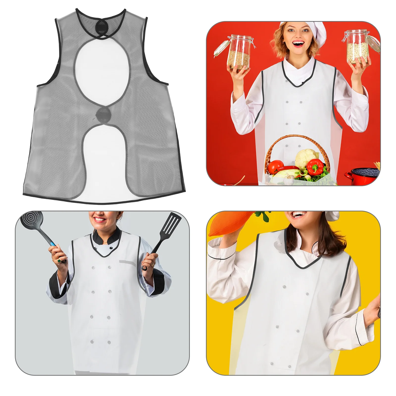 

Transparent Kitchen Work Apron Tpu Waterproof Adjustable Bib Unisex Chef Cooking Baking Grilling Protective Clear Apron