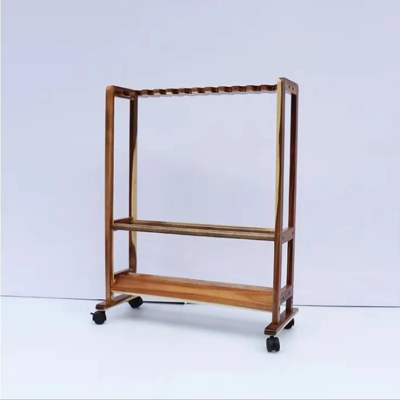 

Solid Wood 24-Rod Fishing Organizers Stand Large Billiard Cue Rack Display for River Fishing Gear