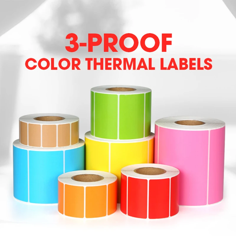 Direct Thermal Label Colorful Private Sticker Shipping Barcodes Self-Adhesive Blank Waterproof Thermal Label Rolls for Printer