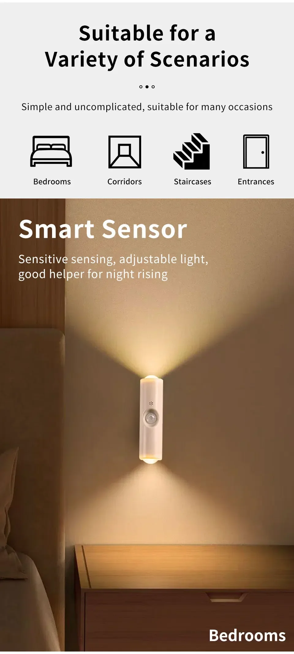 Motion Sensor Night Light 7 Color Change LED Wireless Wall Lamp Magnetic Rechargeable Spotlight For Bathroom Bedroom_maomaolike.com