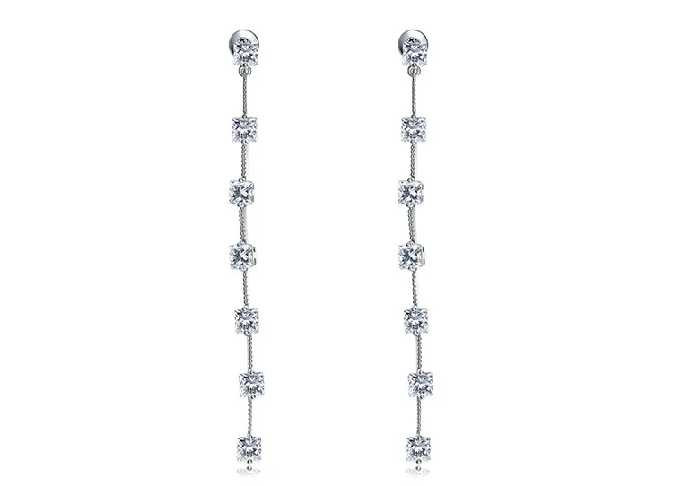 Fashion Jewelry New Long Single Row Diamond Earstring Simple Earrings Crystal from Austrian for Woman