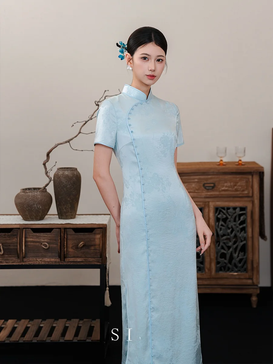 

Свадебное платье Sisu Light Blue Young Sle в китайском национальном стиле, элитное, для будущих невест