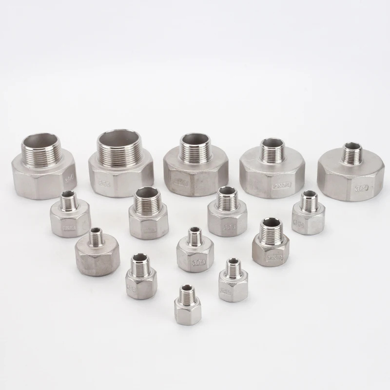 1/8 "1/4" 1/2 "3/4" 1 "1-1/4" 1-1/2 "2" BSP Dây Chuyền Giảm Tốc Kết Nối Adapter Nữ X Nam Phối Ren Thẳng 304 Thép Không Gỉ Thông Tắc Đường Ống