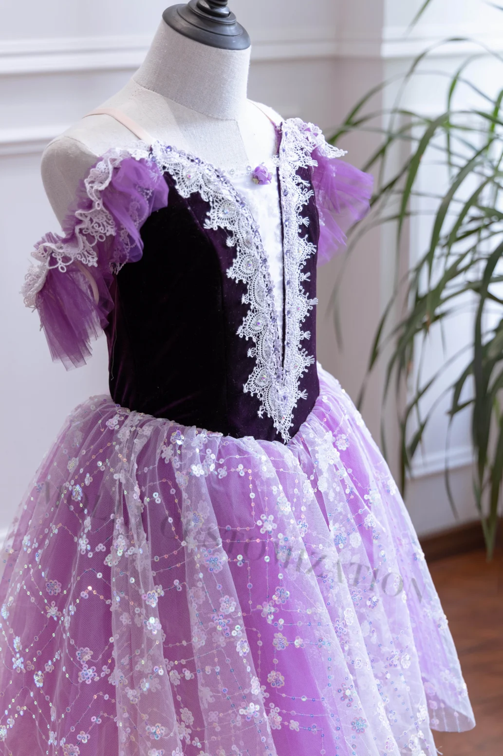 New launch of Purple Clara Nutcracker Variations Ballet TUTU Little Swan Canopy Skirt Customized for International Competition