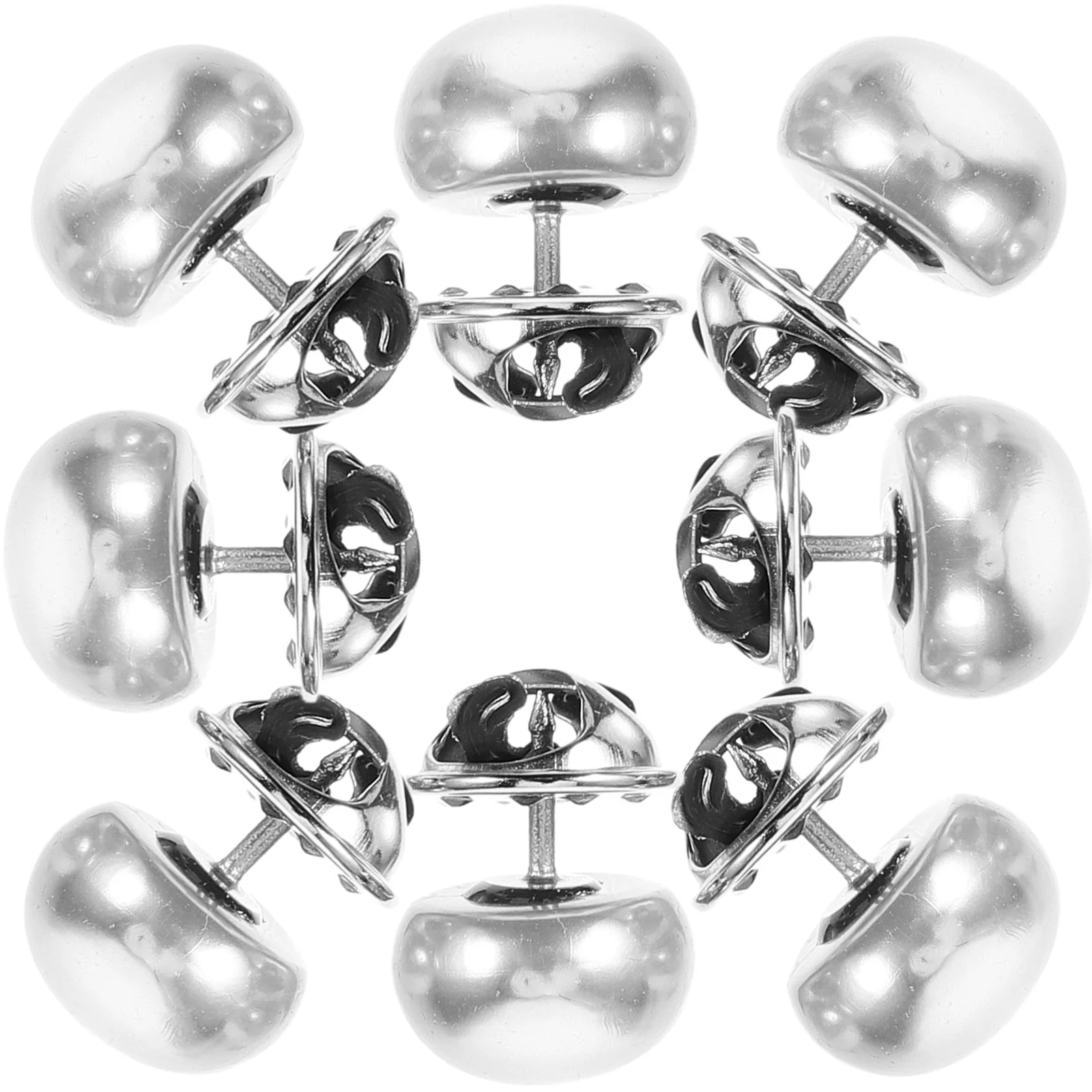 

10Pcs No Sew Shirt Button Pins Pearl Brooch Buttons Decorative Clothing Pin for Women Dress Vest Accessories Pearl Button