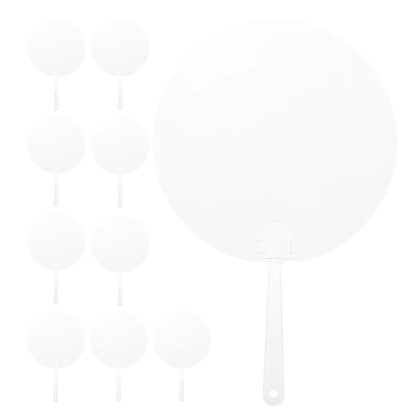 

10Pcs Round Hand Fans Transparent Blank DIY Fans Multi-Functional Stage Performance Props Painting Craft Supplies