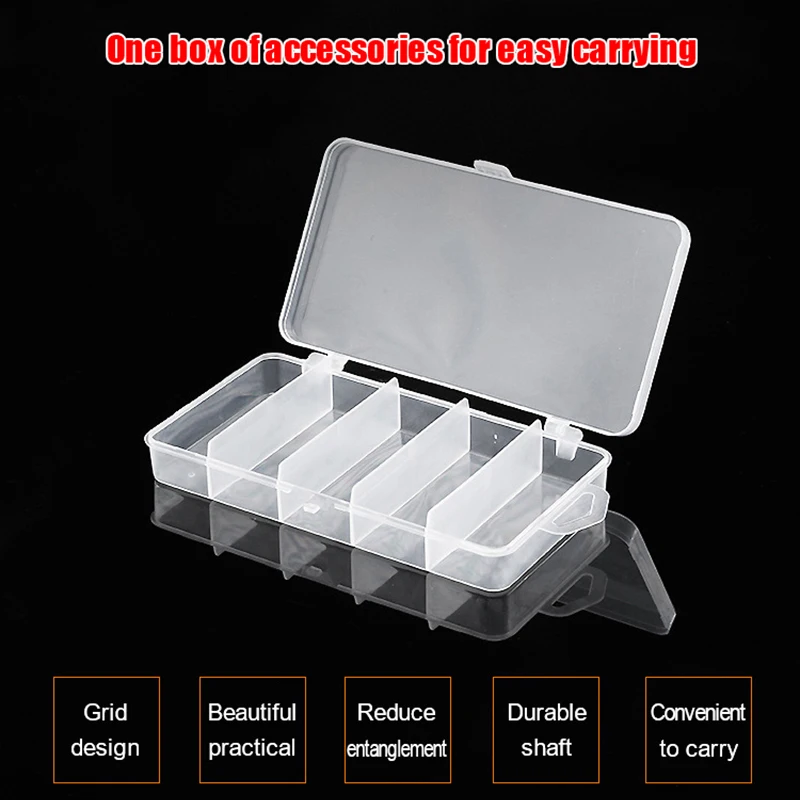 Luya 5 Compartment Fishing Tackle Organizer Transparent Plastic Accessory Box Fake Bait Thunderfrog Lure Case Fishing Tool Box