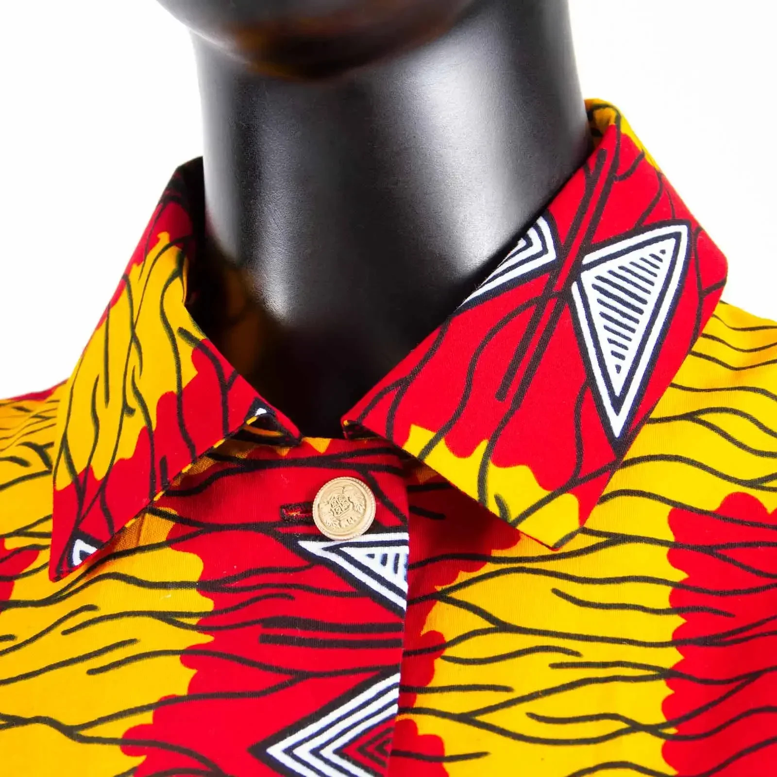 African Dresses for Women Short Sleeve V-neck High Waist Ankara Fabric Print Formal Dress Pure Cotton Bazin Riche Dress S2025072