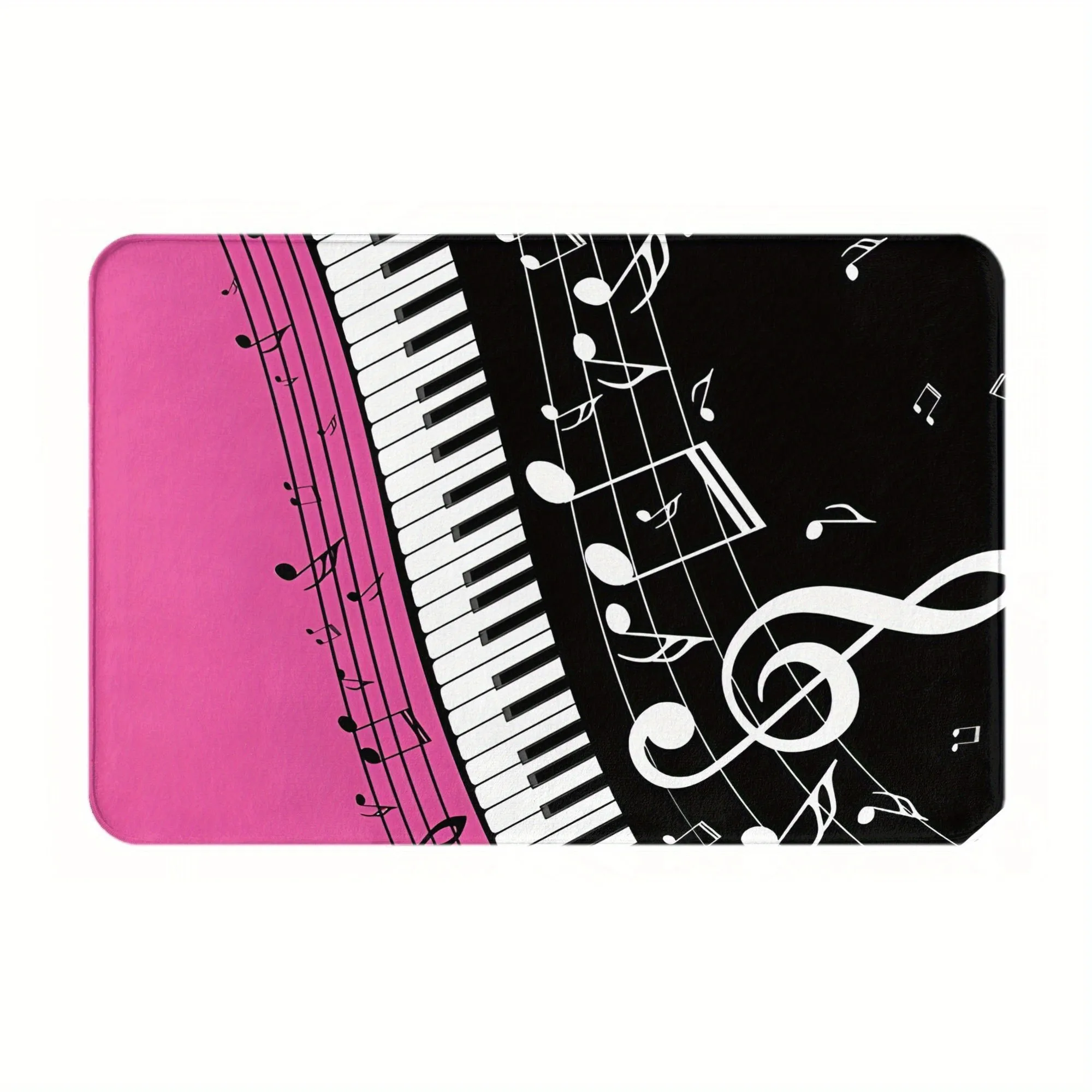 Piano Keys Musical Notes Door Mat Polyester Music Themed Entryway Floor Mat Gift