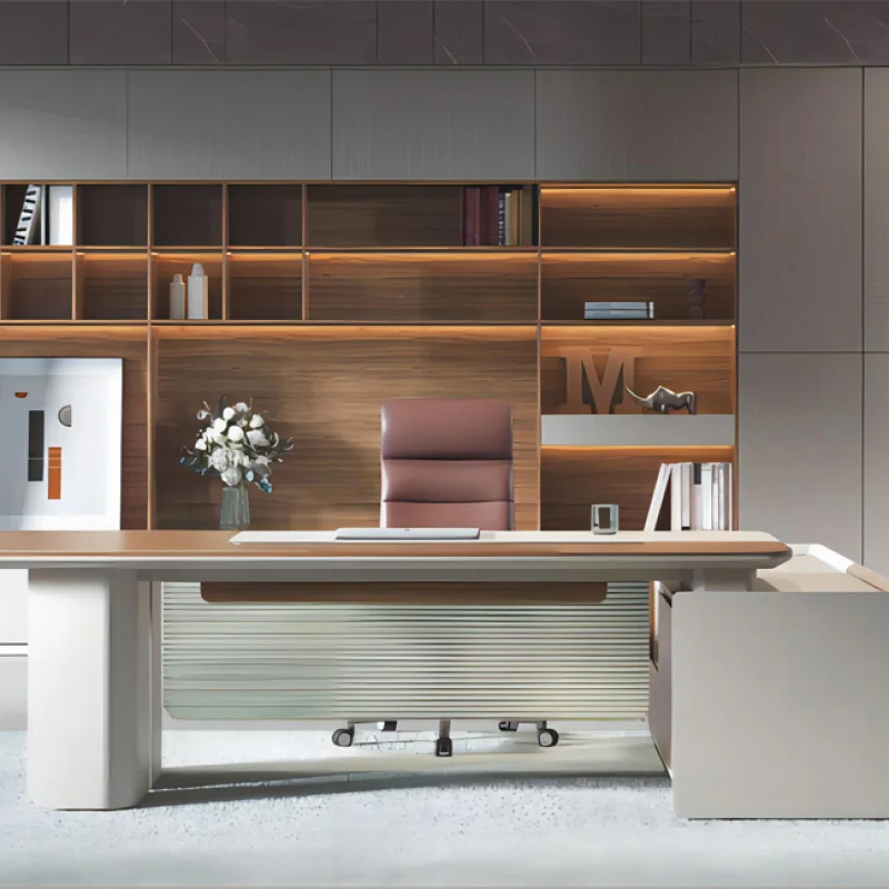 на заказ.Современные роскошные цветные большие деревянные офисные столы Ceo премиум-класса с боковыми шкафами