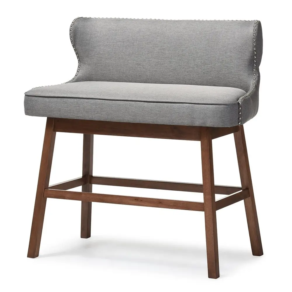 

Studio Gradisca Modern and Contemporary Grey Fabric Buttontufted holstered Bar Bench Banquette