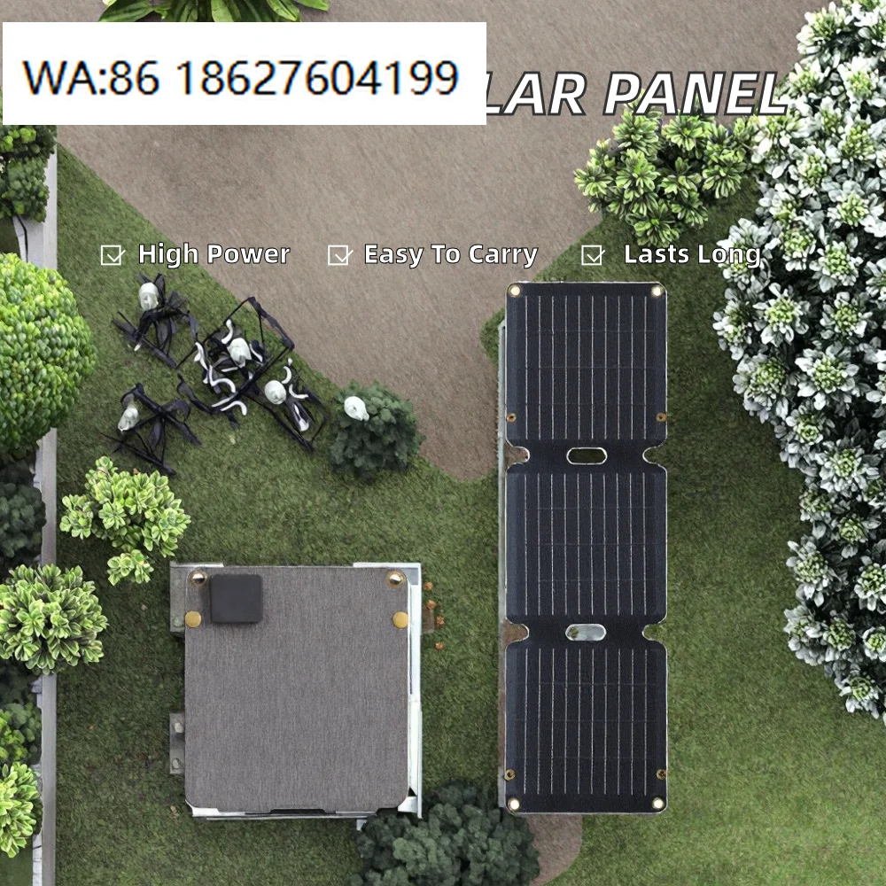 Silicon 22% Efficiency Black Color Factory Direct Sale New Outdoor Portable Flexible Solar Panels with 21W Power Monocrystalline