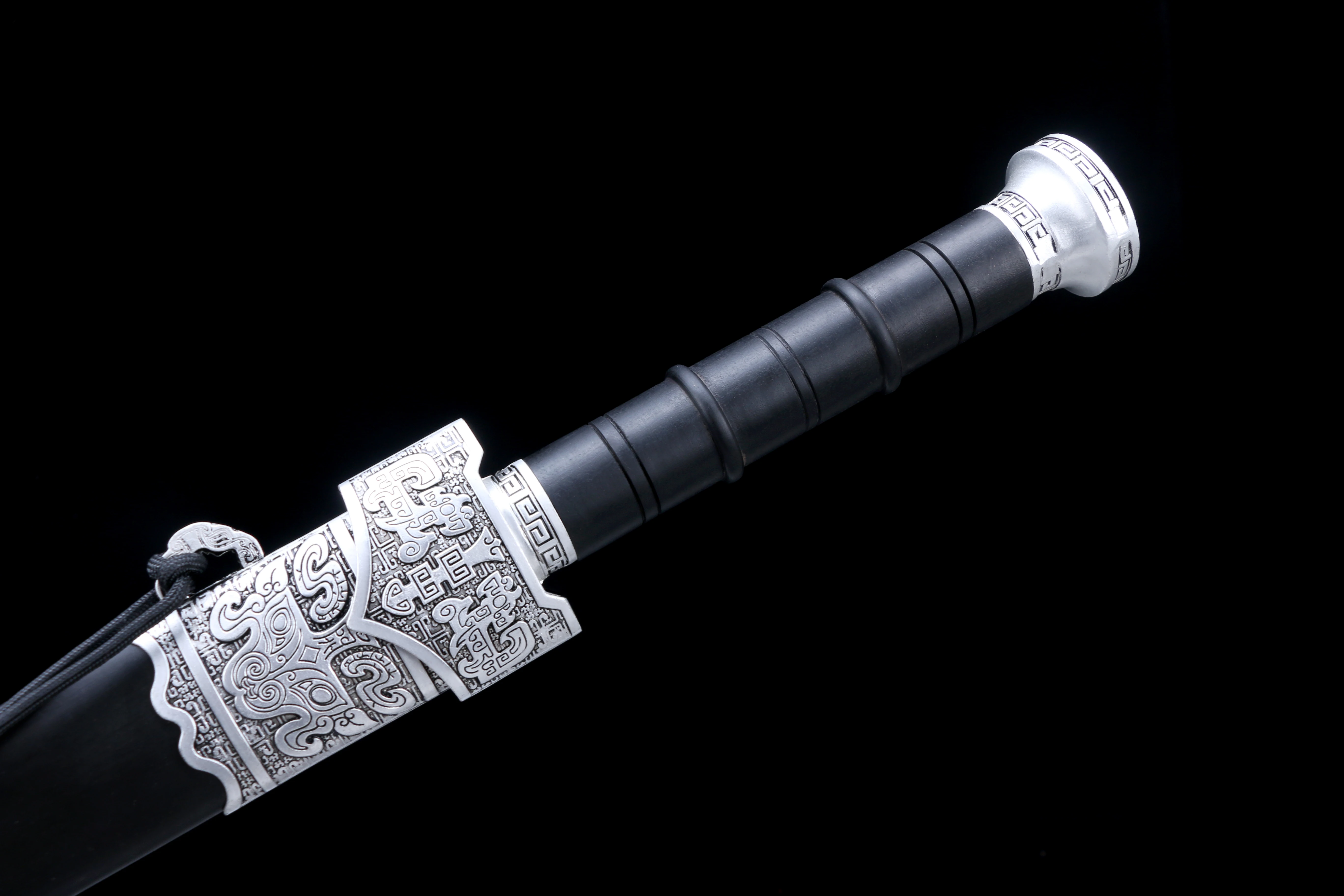 

90cm medieval silver Viking broadsword, ebony 1060 carbon steel, combat preparation, ninja sharp weapon, samurai sword, katana,