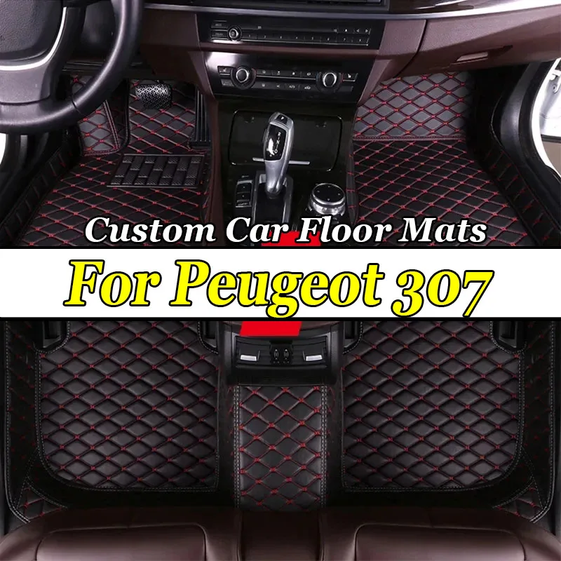 Custom 3D Full Coverage Car Floor Mats for Peugeot 307 2004-2013 307 SW 308 CC 2009-2019 308 SW Interior Accessories Carpet