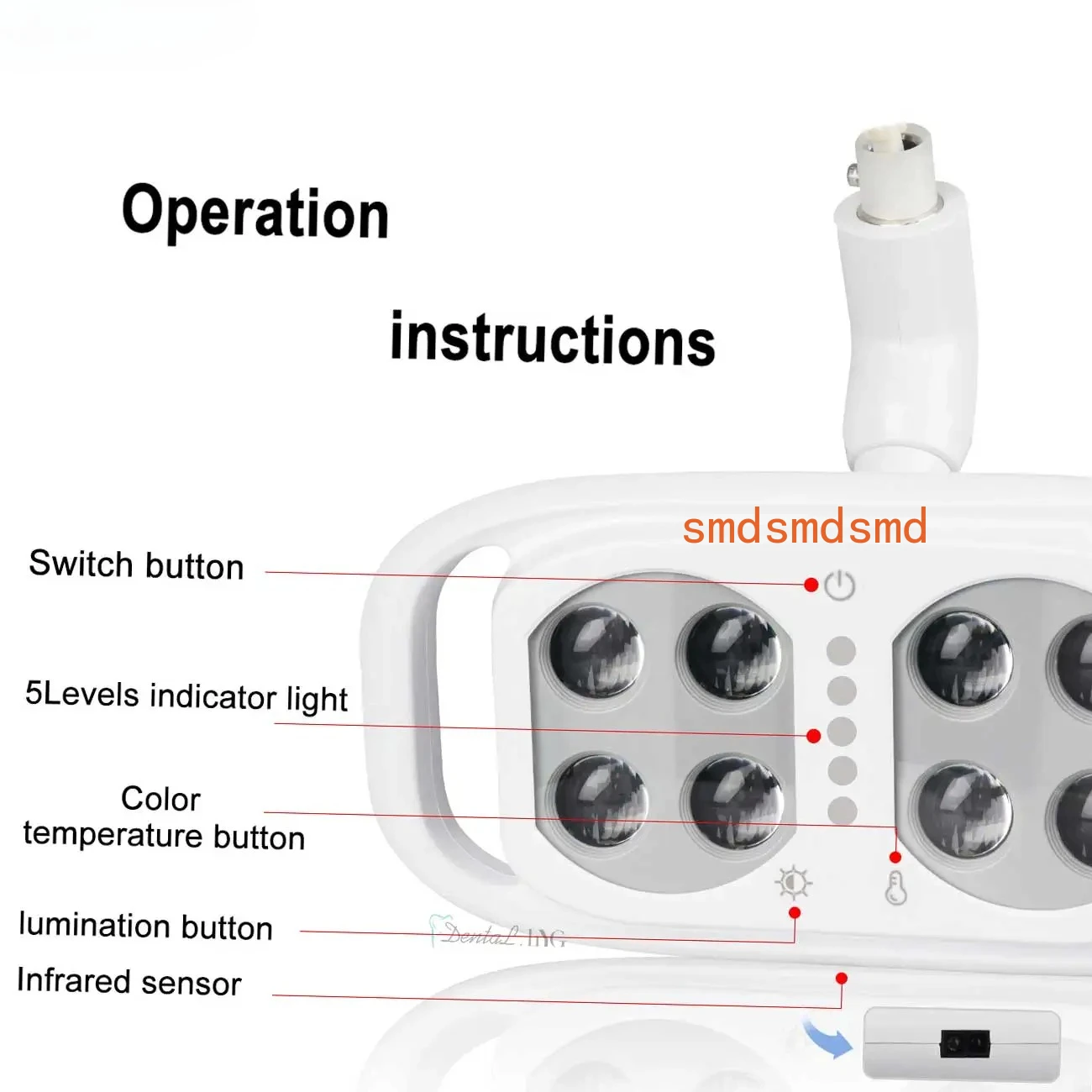 8LED Dental LED Lamp Oral Light For Dentistry Operation Light Chair Inductive Infrared Spotlight Oral Care Tool Teeth Whitening