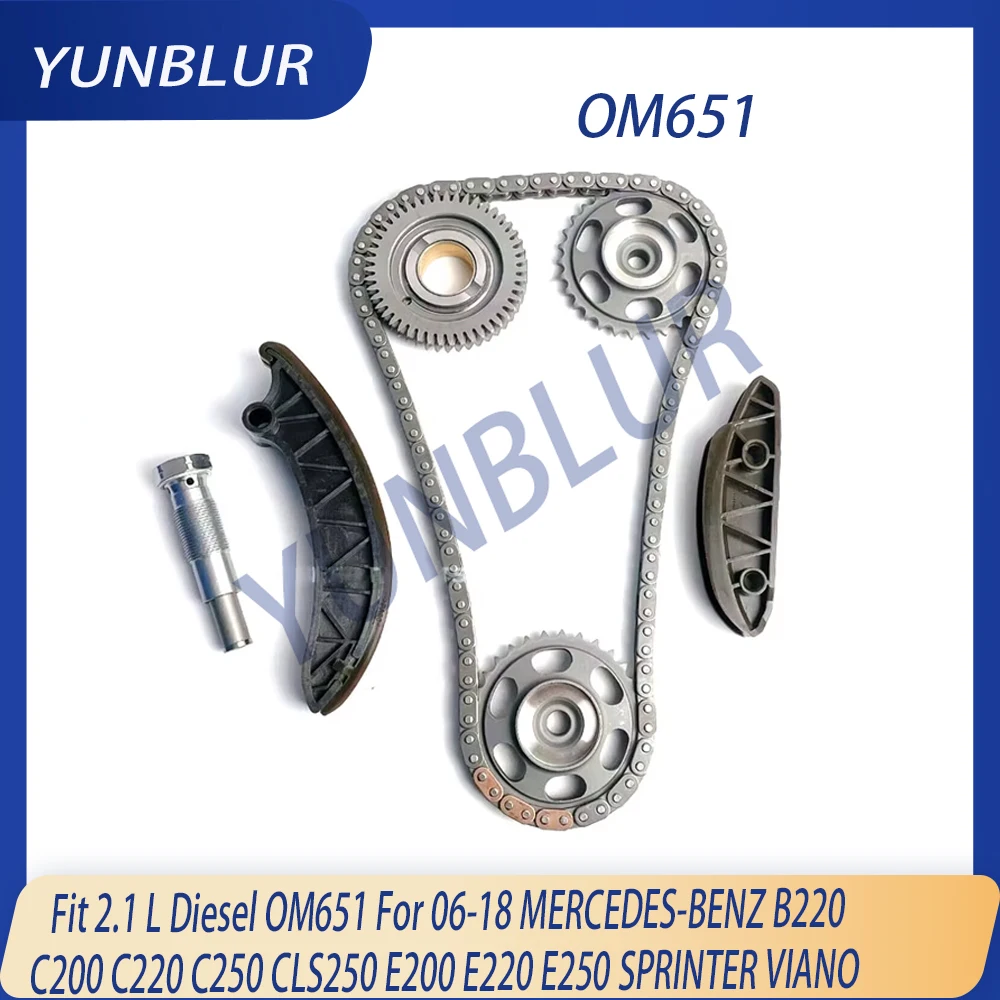 Engine Timing Chain Kit Fit 2.1 L Diesel OM651 For 06-18 MERCEDES-BENZ B220 C200 C220 C250 CLS250 E200 E220 E250 SPRINTER VIANO