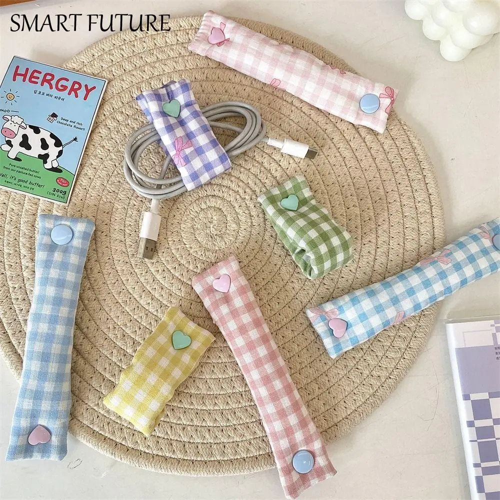 

Flower Pattern Data Cable Management Cloth Removable Cable Fixing Straps Reusable Cute Data Cable Storage Tape for Home