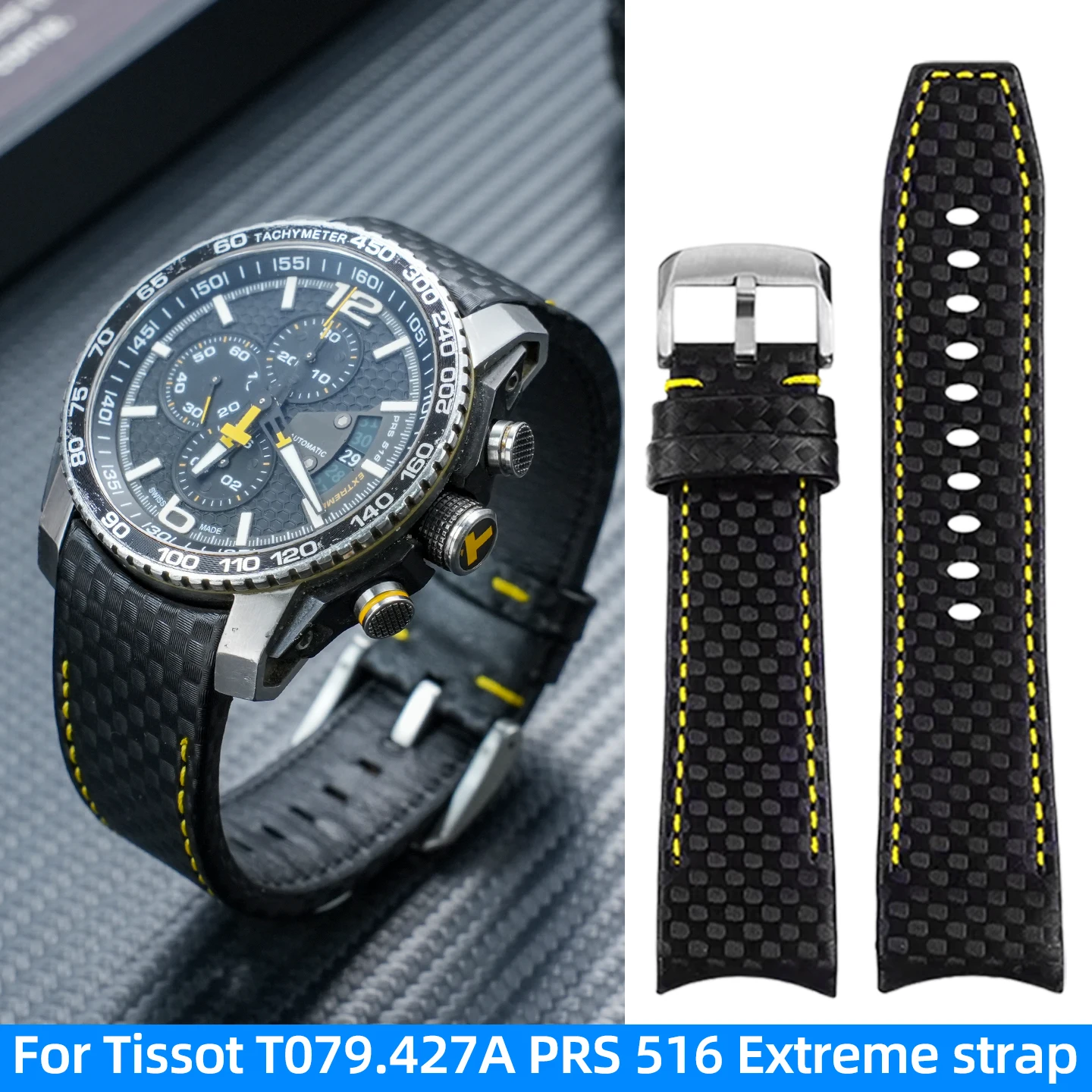 

Ремешок для часов Tissot T079.427A 1853, для PRS 516 Extreme, 23 мм, с изогнутым концом, из натуральной кожи, браслет, аксессуары для часов.